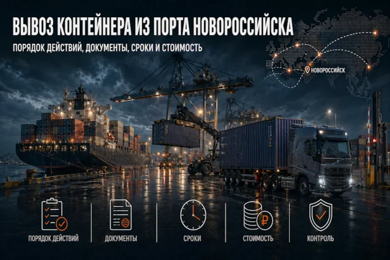 Вывоз контейнера из порта Новороссийск: порядок действий, документы, сроки и стоимость