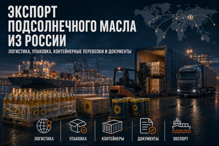 Экспорт подсолнечного масла из России: логистика, упаковка, контейнерные перевозки и документы