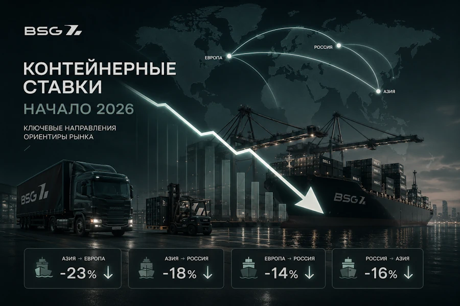 Контейнерные ставки в начале 2026 года: снижение по ключевым направлениям и ориентиры для участников рынка